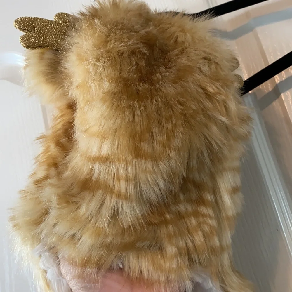 Claire’s Reindeer Faux Fur Beanie Scarf with hand Pockets